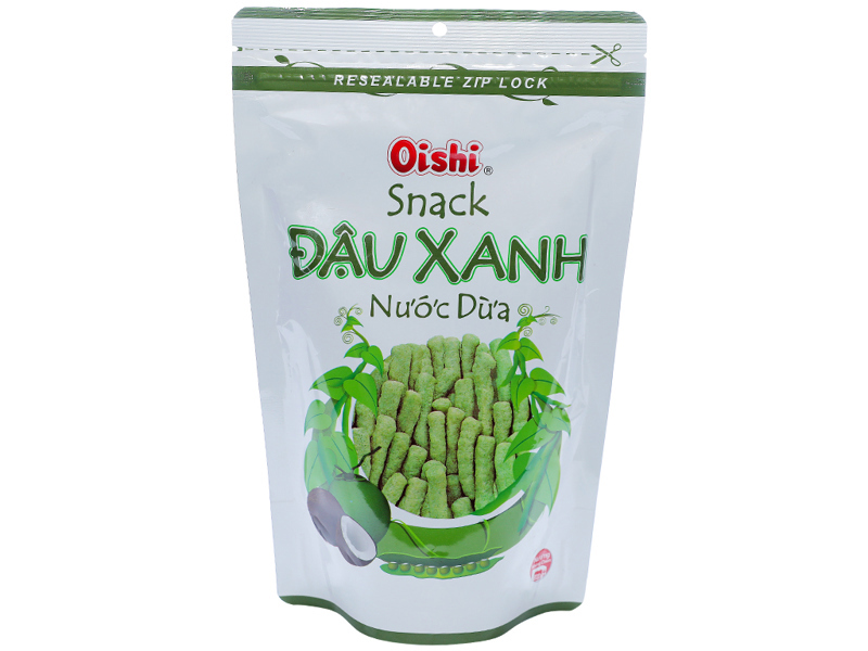 Snack Đậu Xanh Nước Dừa Oishi Gói 65gr
