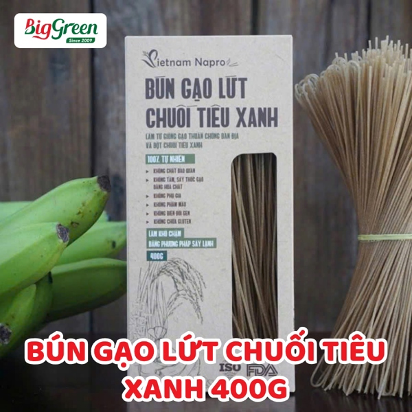 Bún Gạo Lứt Chuối Tiêu Xanh 400g - Napro