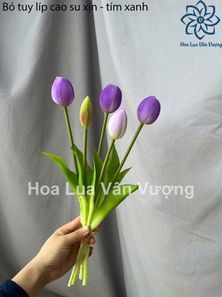 Bó tuy líp cao su xịn - Hoa cành ngắn - Hoa Lụa Vân Vượng