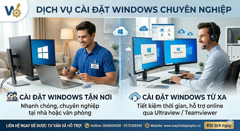 Cài đặt Windows tận nơi, từ xa