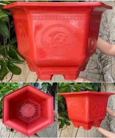CHẬU LỤC GIÁC A19 ĐỎ
