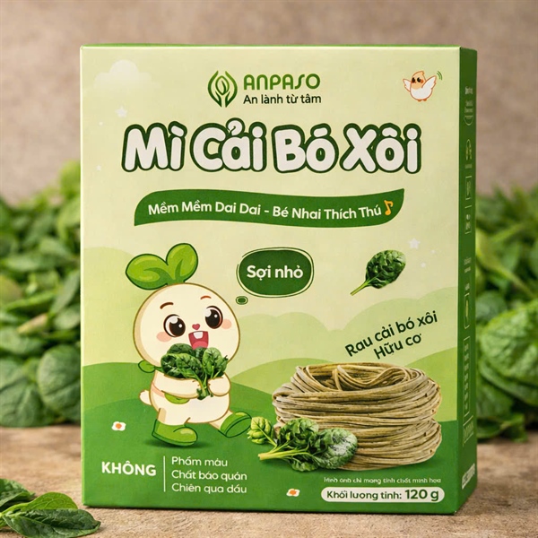 Mì ăn dặm ANPASO rau cải bó xôi 120g (7m+)
