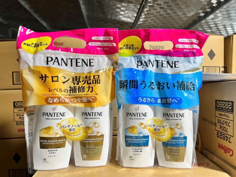 Dầu gội xả Pantene vàng Nhật set túi