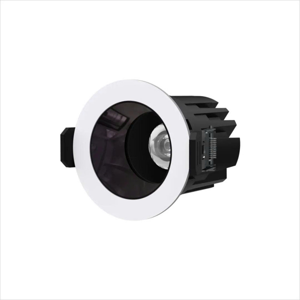 Đèn LED âm trần Spotlight SM12 Viền trắng chóa đen, chống chói cao cấp, lỗ khoét 70mm