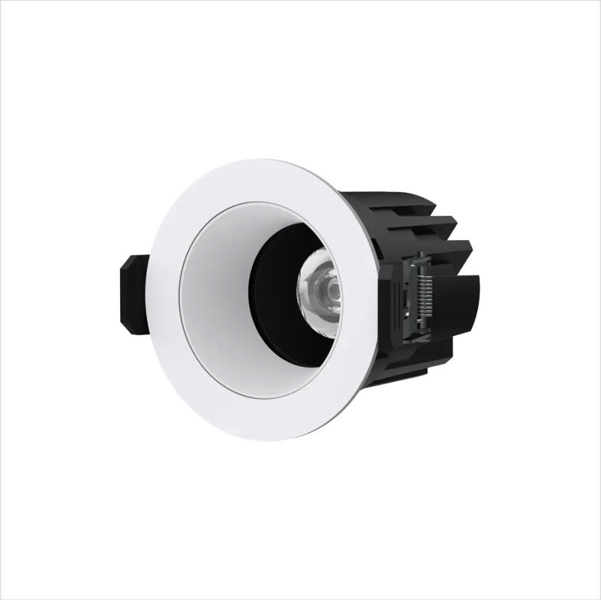 Đèn LED âm trần Spotlight SM12 Viền trắng chóa trắng, chống chói cao cấp, lỗ khoét 70mm
