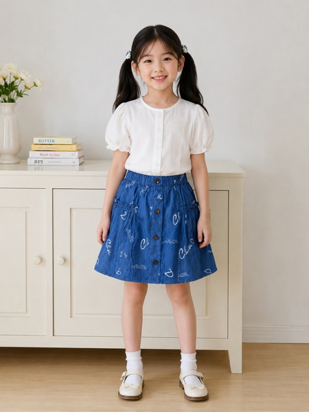 CHÂN VÁY JEAN LỤA BÈO HỌA TIẾT 2 SƯỜN ĐÍNH NÚT GỖ