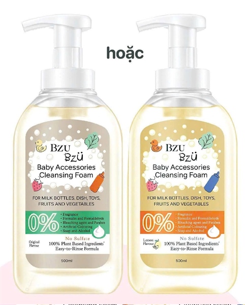 Nước rửa bình chai Bzu Bzu hương nguyên bản 500ml