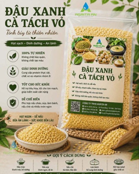 Hạt Đậu xanh cà tách vỏ