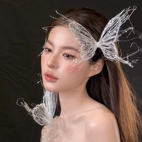 Set Cài Tóc Cô Dâu Bướm 3D Pha Lê Trong Suốt Sang Trọng Mới t7- 2026 GIANGPKC