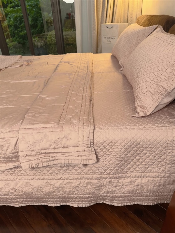 Bộ "Mân khôi trang viên" | 100% Lyocell 60S Chần hồng viền hoa - LX41.1