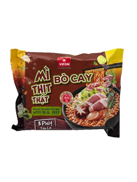 Mì bò cay Vifon thịt thật gói 90g
