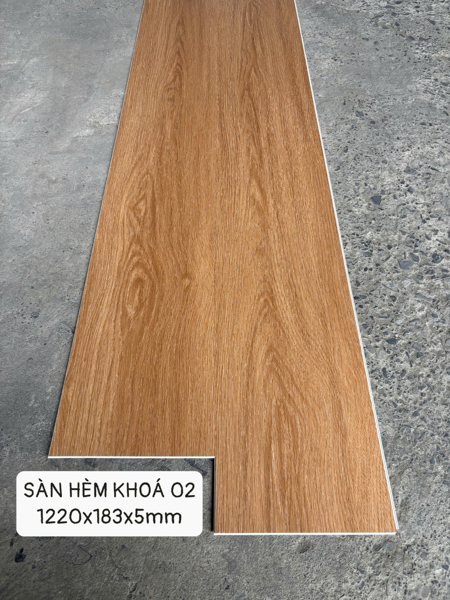 SÀN NHỰA HÈM KHÓA 4MM + 1MM IXPE (1220x183x5MM) - CT02 - MỚI