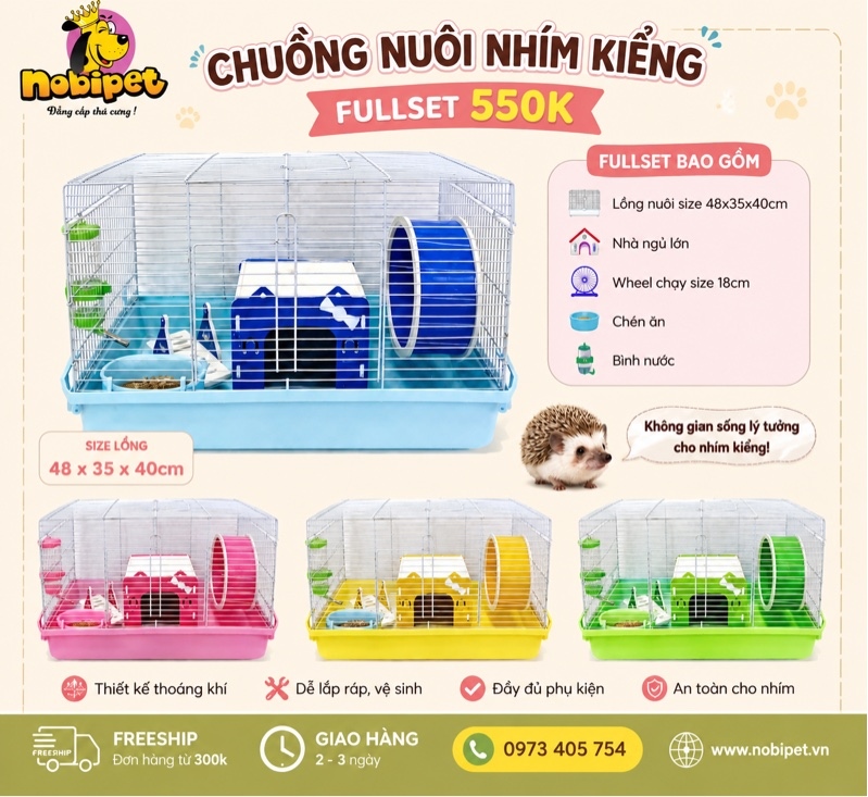 Combo Nuôi Nhím Kiểng Lồng Sắt