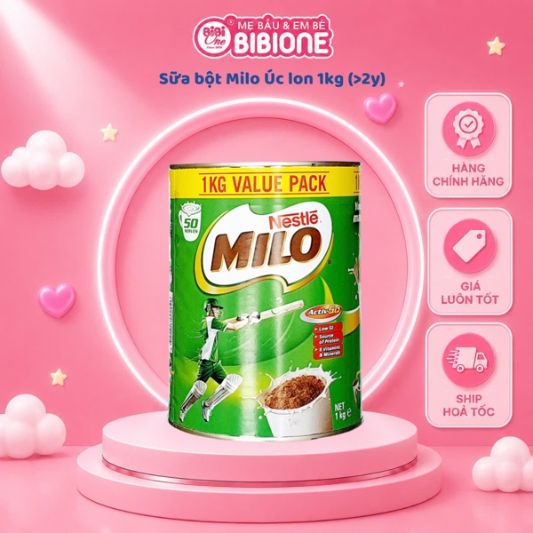 Sữa bột Milo Úc lon 1kg (>2y)
