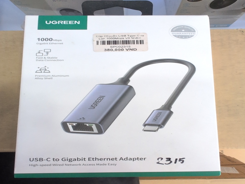 Cáp Chuyển USB Type C to Lan UGREEN 1000Mbps Vỏ Nhôm 50737