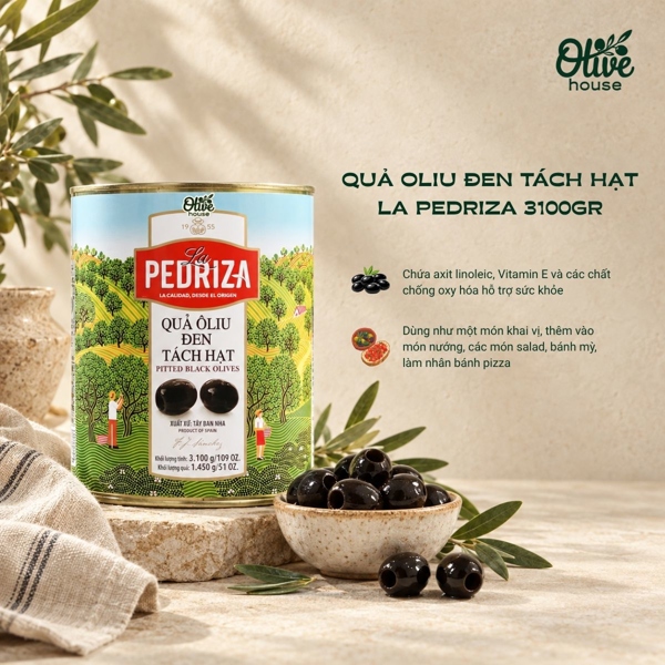 Quả Oliu đen tách hạt hiệu La Pedriza 3100g