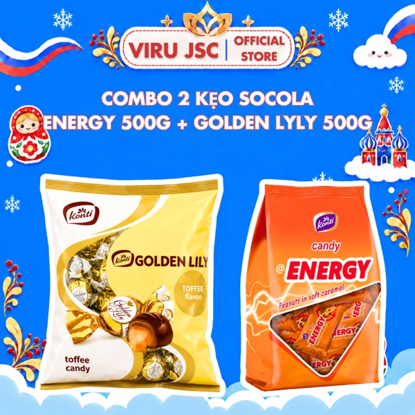 Combo 2 - Kẹo Energy 500g + Golden Lily 500g