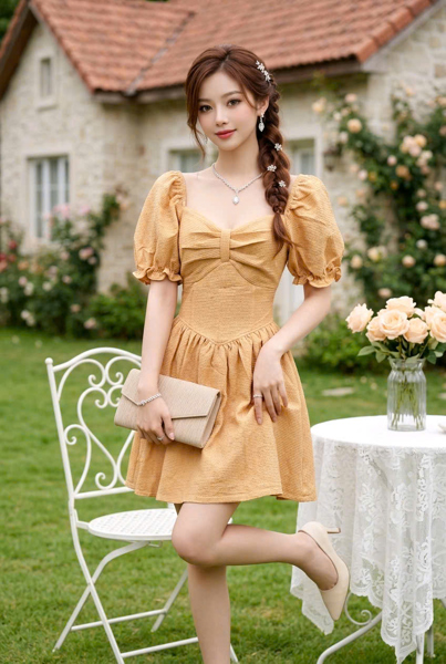 M13955NEW - Đầm tiểu thư dạo phố quý phái