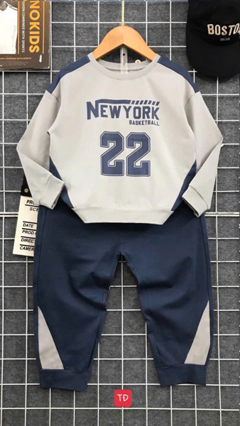 Bộ Dài Tay Newyork 22 đỏ-xanh navy (11-15)